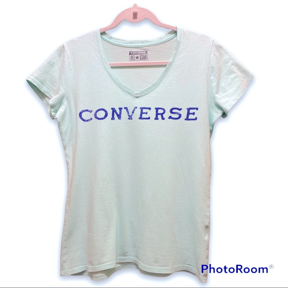 CONVERSE Junior size L, light blue/green, short sleeved tee